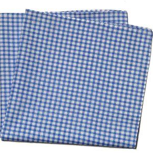 Gascoigne Pocket Square Extra Large Blue White Gingham Check Cotton Men's